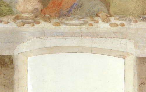 In 1652, a door was cut through the bottom of the painting.